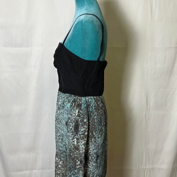 Vena Cava Women's Black and Blue Silk Dress luxe designer party - Picture 2 of 8